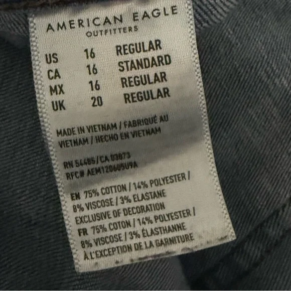 American Eagle Light Blue square pocket Jeans- 16 - Picture 7 of 7